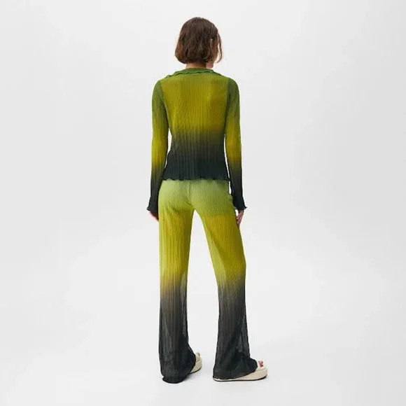 Pull&Bear Ombré Pleated Blouse & Pants - Co-Ord Set - Picture 2 of 5